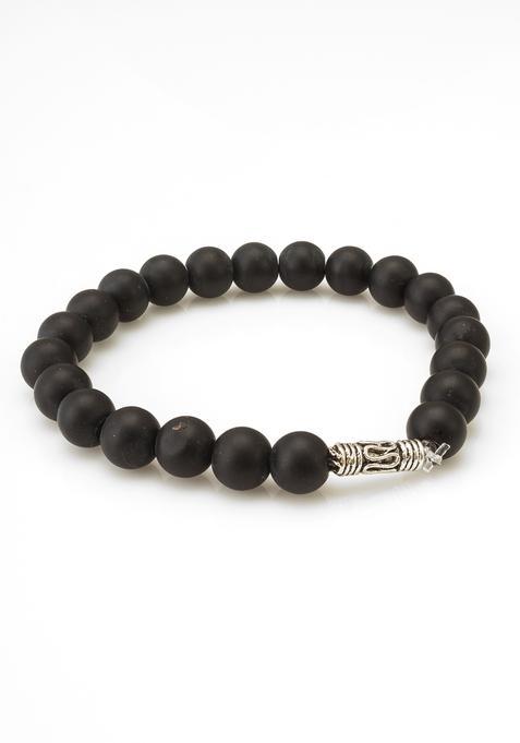 Black Beads Alloy Bracelet