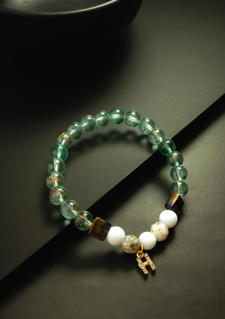 Turquoise Beads Alloy Bracelet - Indya