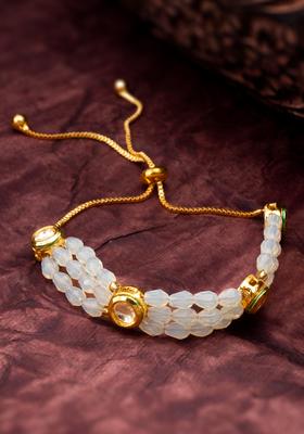 Golden Kundan Alloy Bracelet