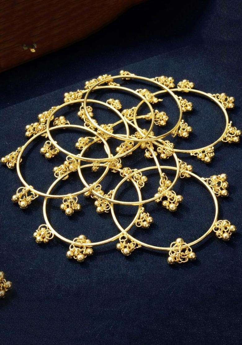 Golden Brass Bangle - Indya