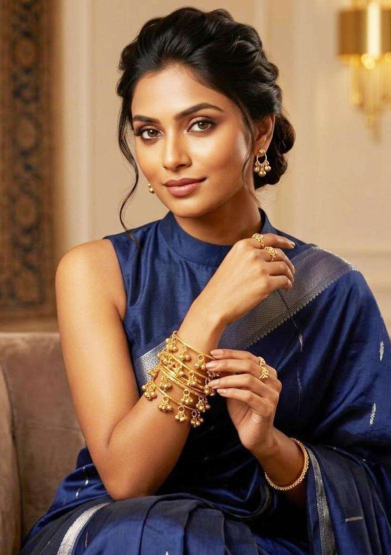 Golden Brass Bangle - Indya