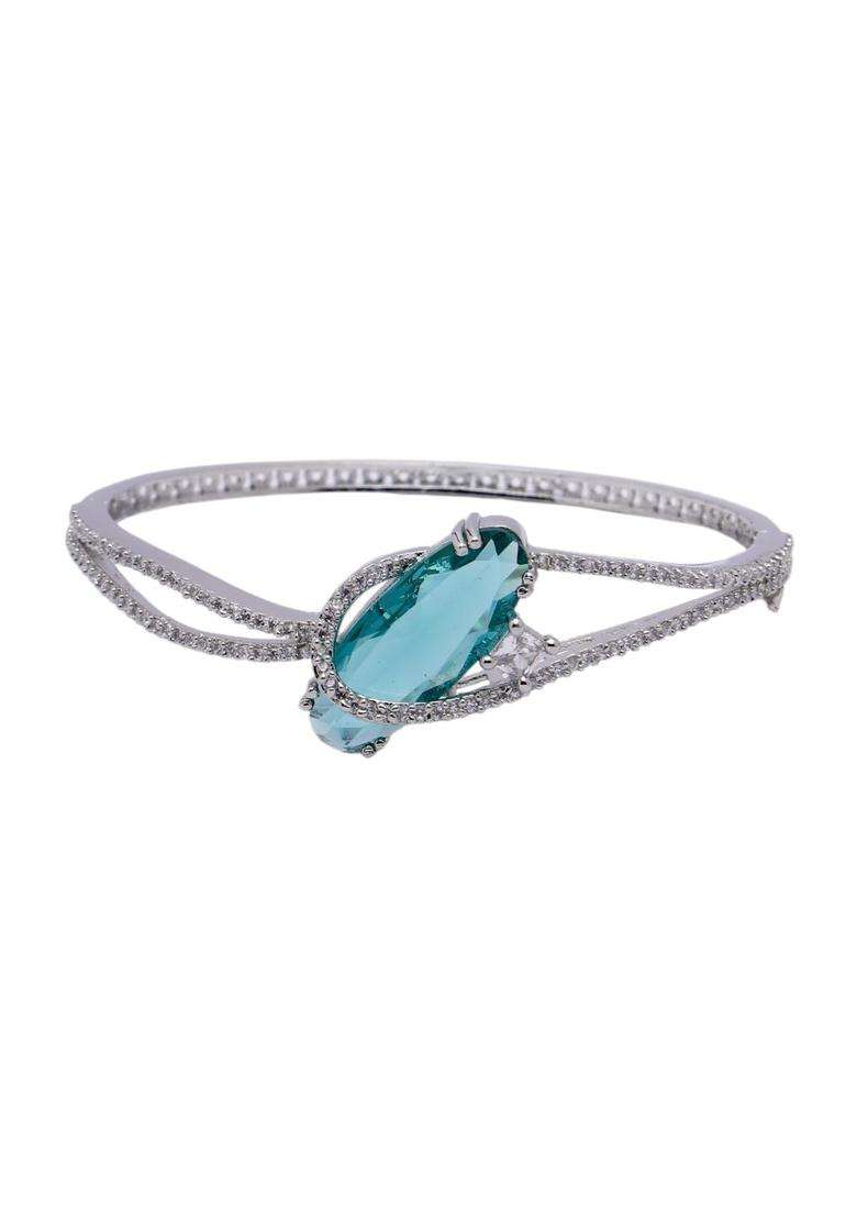 Turquoise Blue Brass Bracelet - Indya