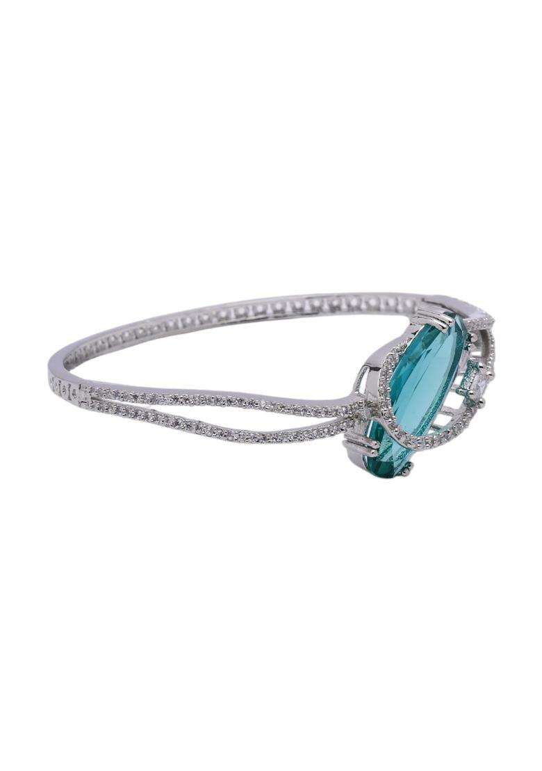 Turquoise Blue Brass Bracelet - Indya