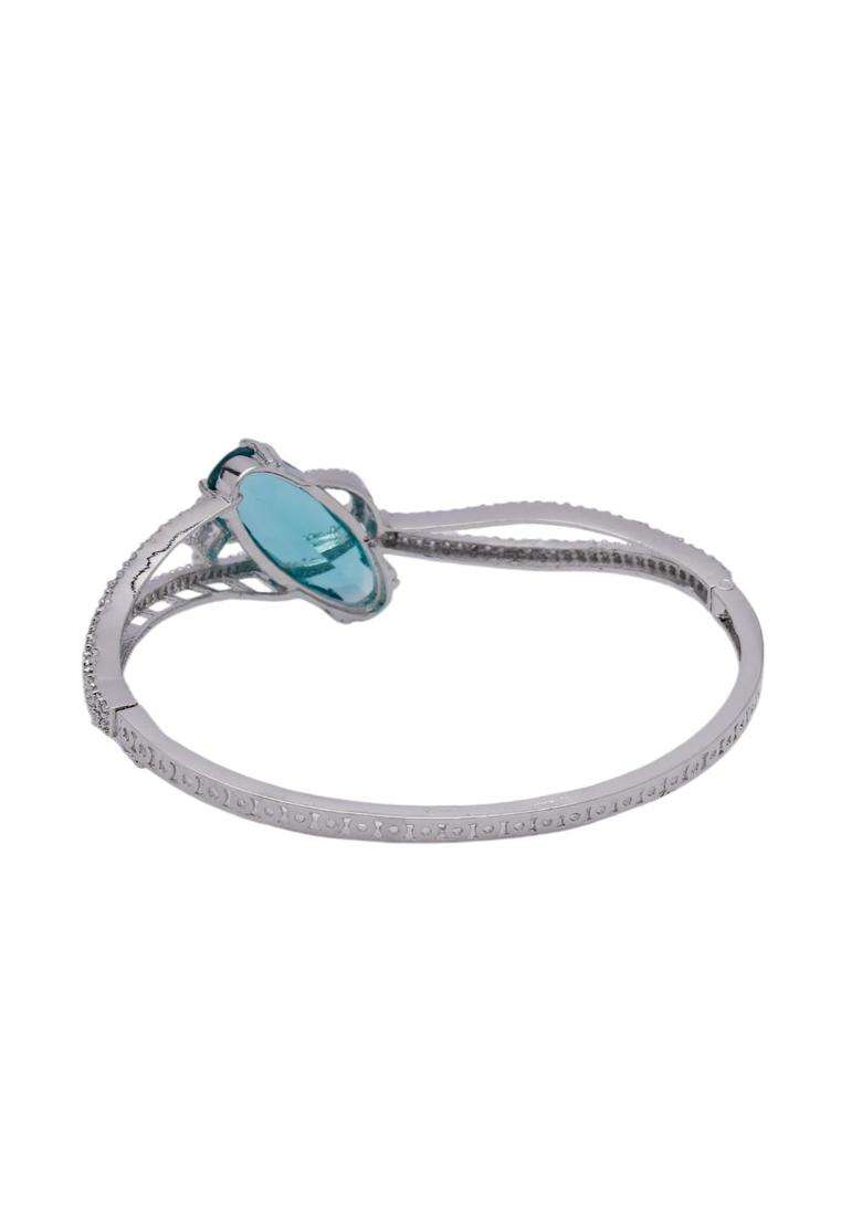Turquoise Blue Brass Bracelet - Indya