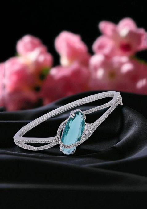 Turquoise Blue Brass Bracelet