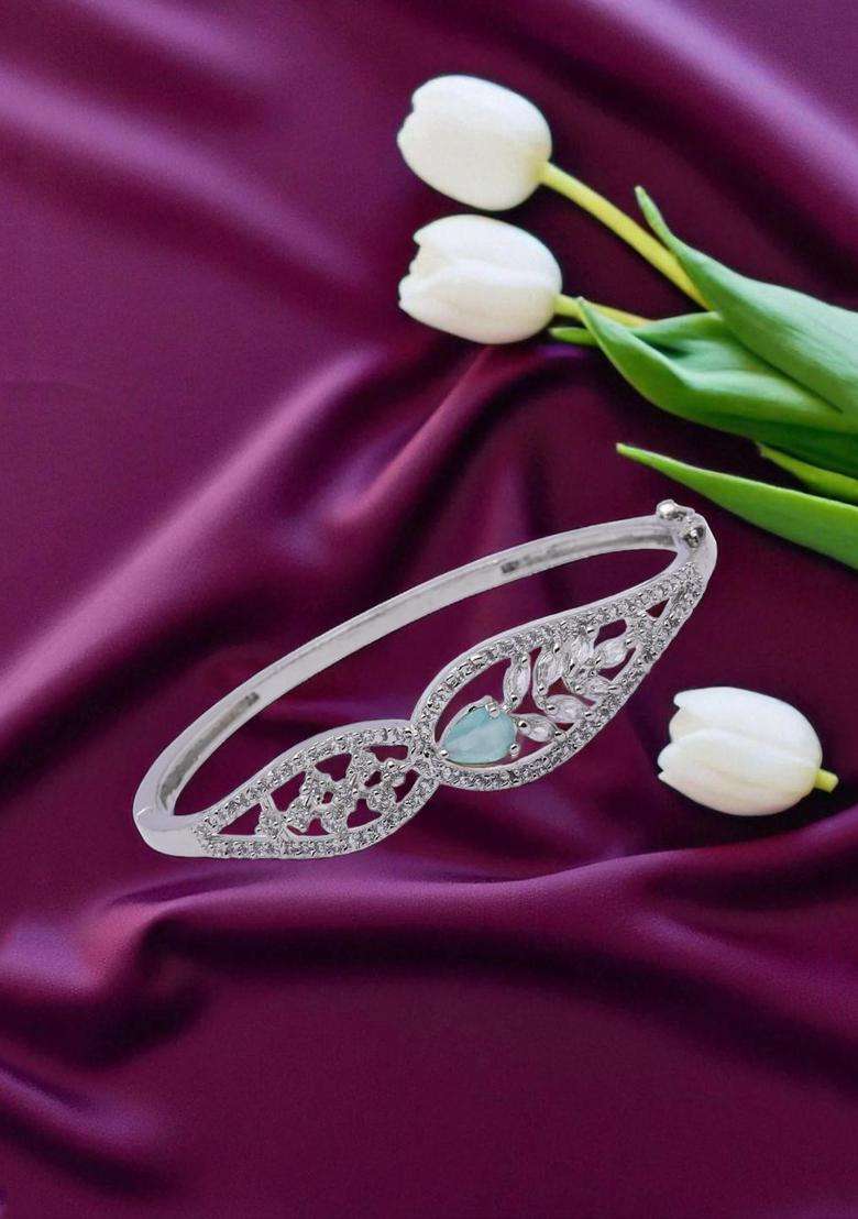 Turquoise Blue Brass Bracelet - Indya