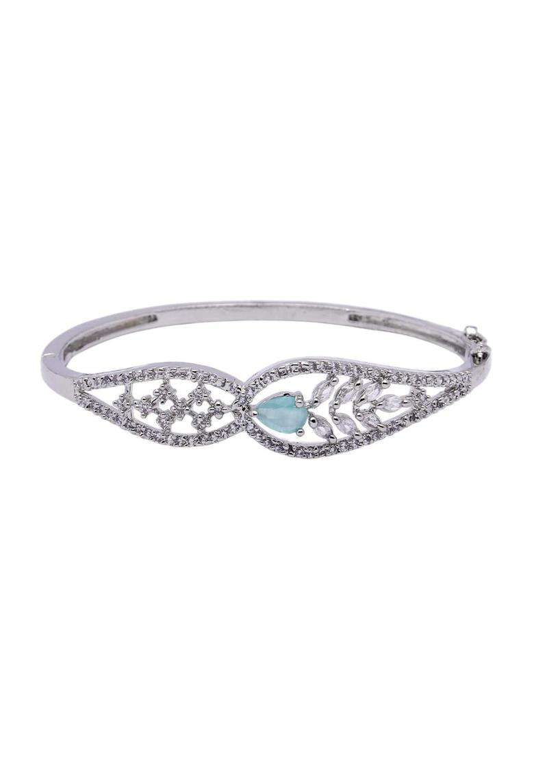 Turquoise Blue Brass Bracelet - Indya