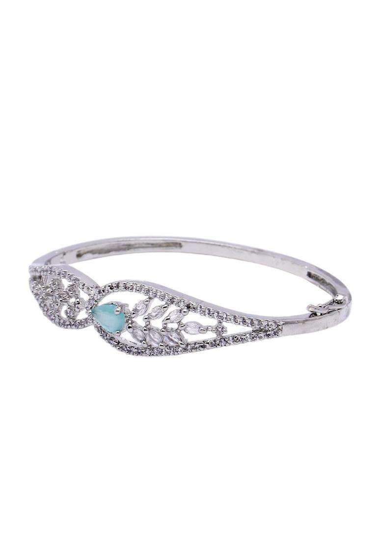 Turquoise Blue Brass Bracelet - Indya