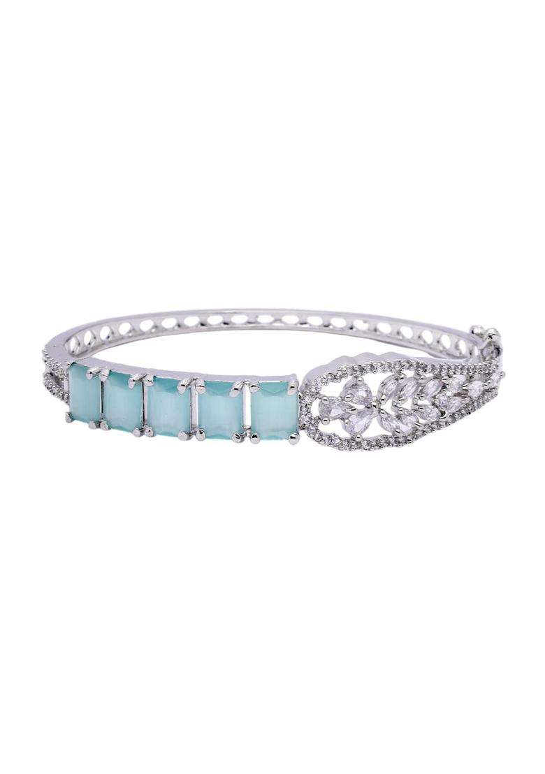 Turquoise Blue Brass Bracelet - Indya
