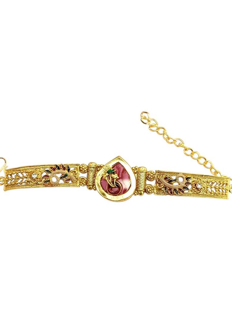 Golden Alloy Bracelet - Indya