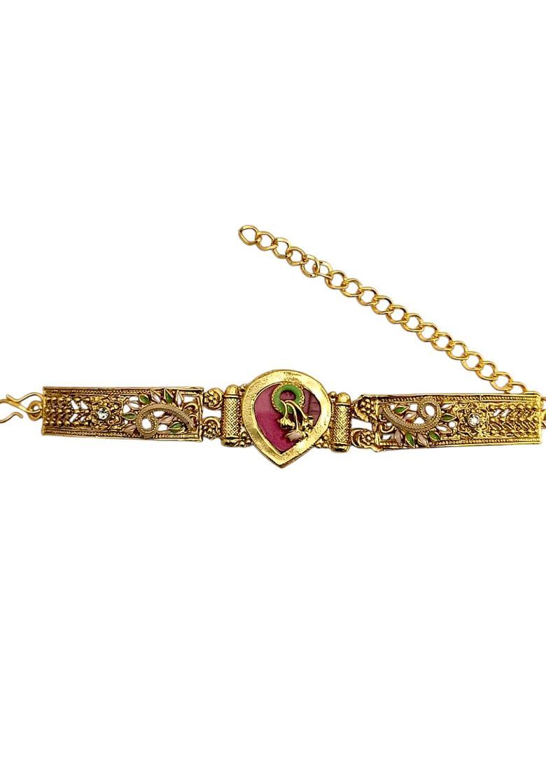 Golden Alloy Bracelet - Indya