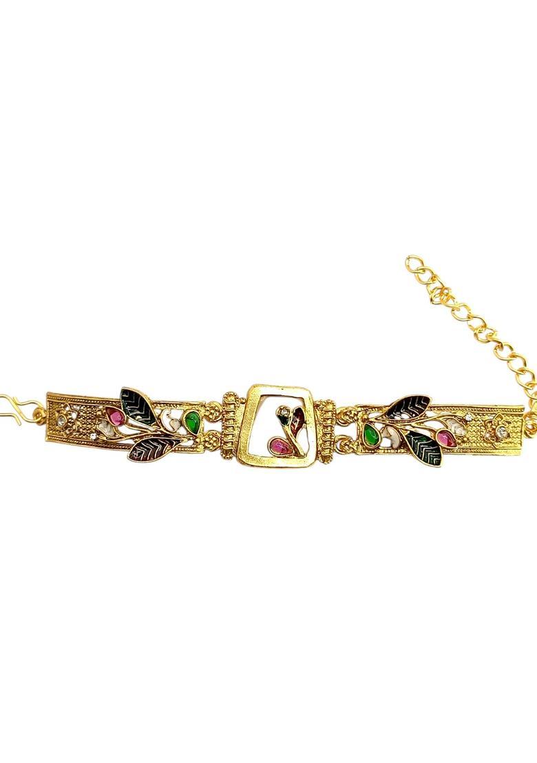 Golden Alloy Bracelet - Indya