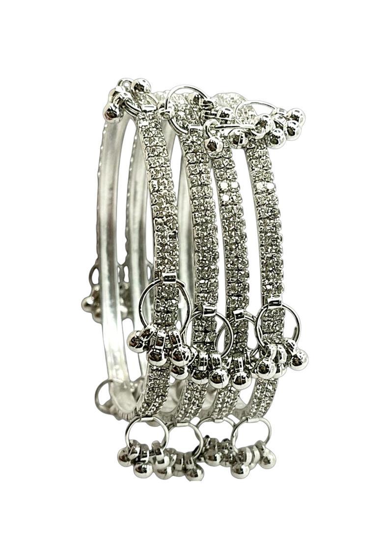 Silver Alloy Bangle - Indya