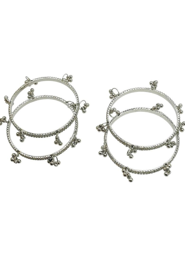 Silver Alloy Bangle - Indya