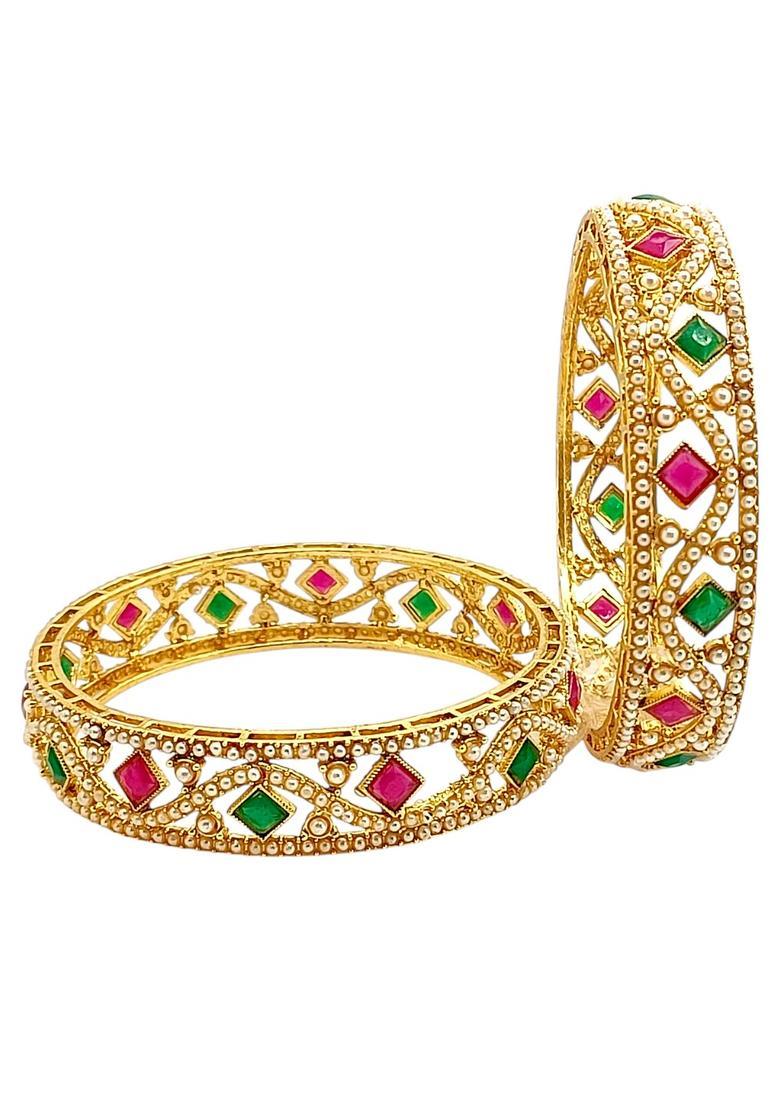 Golden Alloy Bangle - Indya