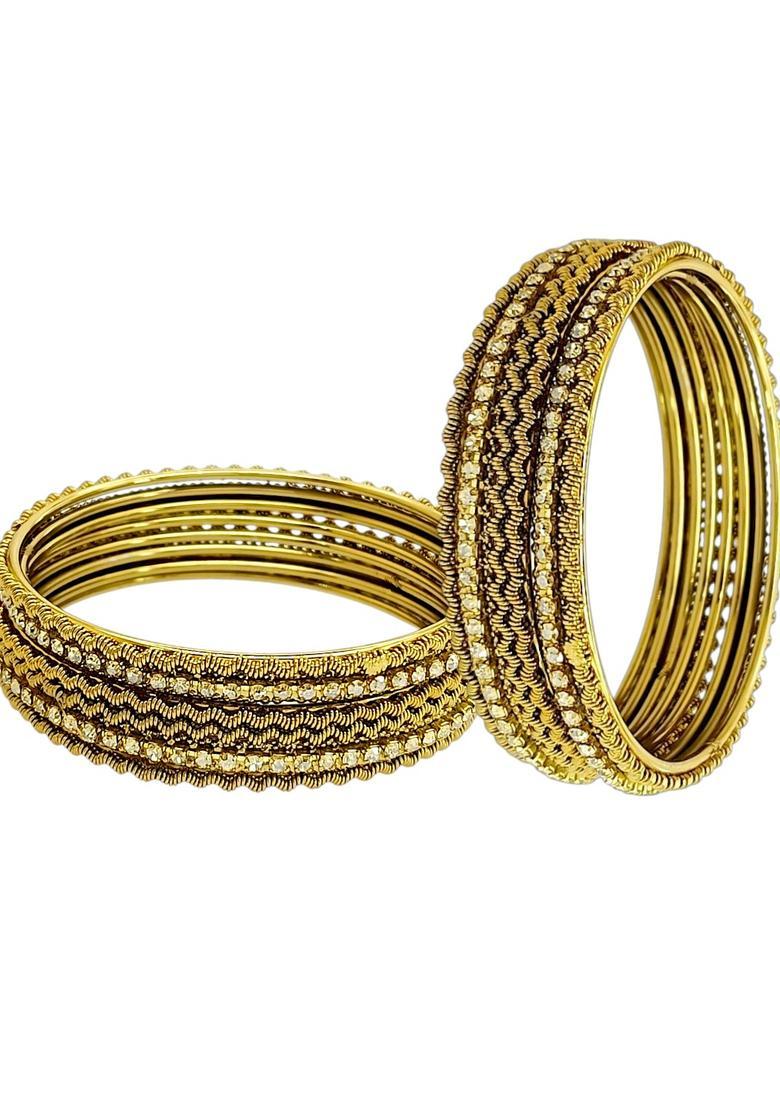 Golden Alloy Bangle - Indya