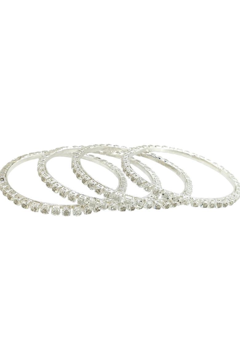 Silver Alloy Bangle - Indya