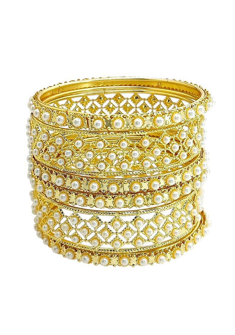 Golden Alloy Bangle - Indya