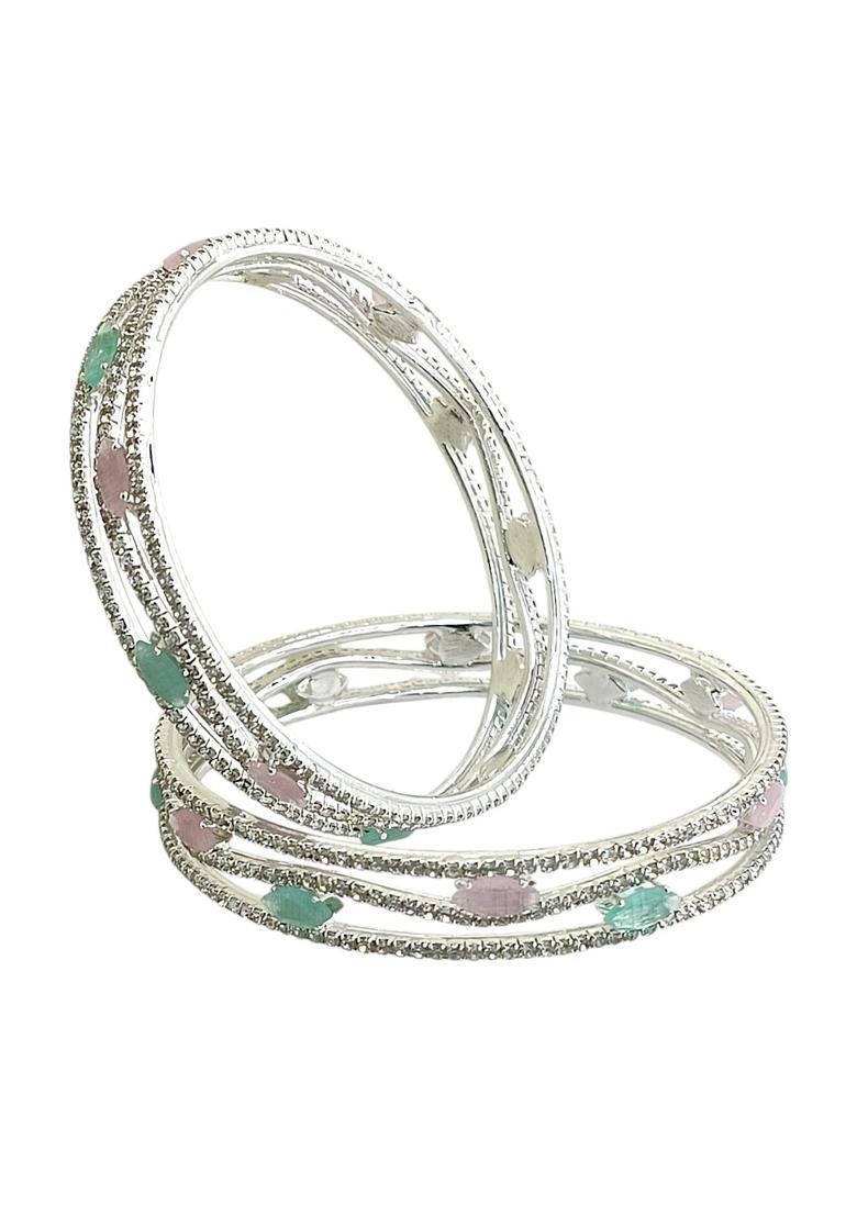 Silver Alloy Bangle - Indya