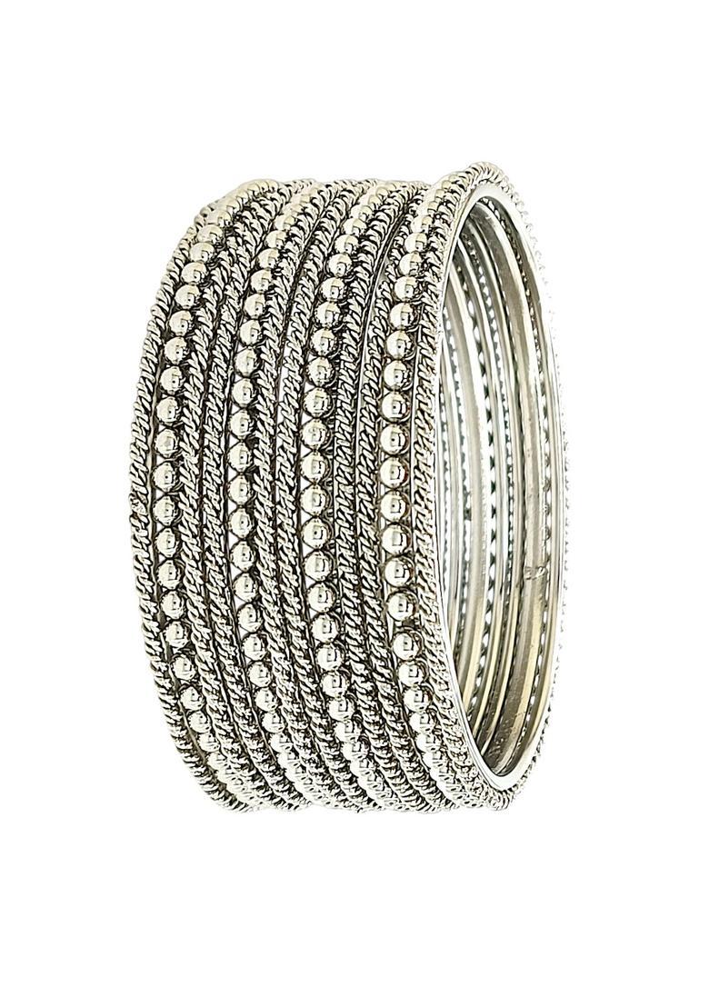 Silver Alloy Bangle - Indya