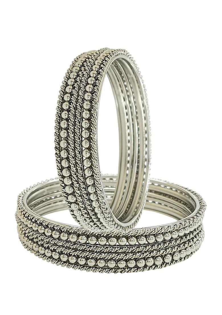 Silver Alloy Bangle - Indya