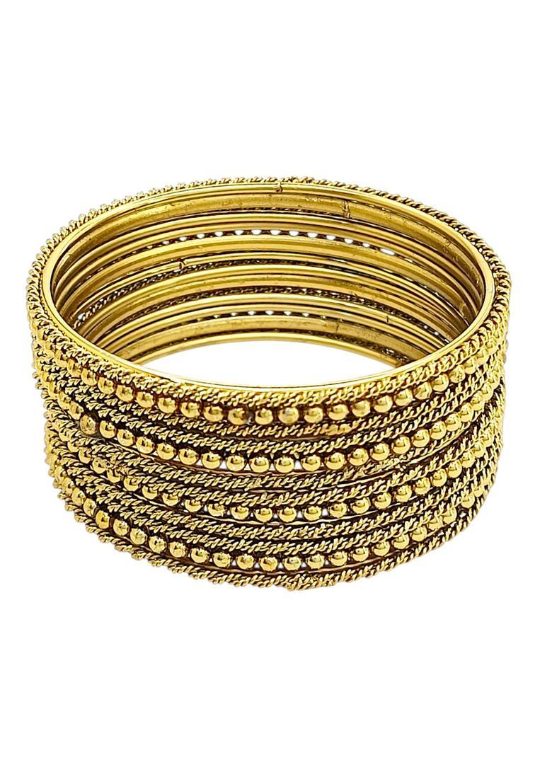Golden Alloy Bangle - Indya