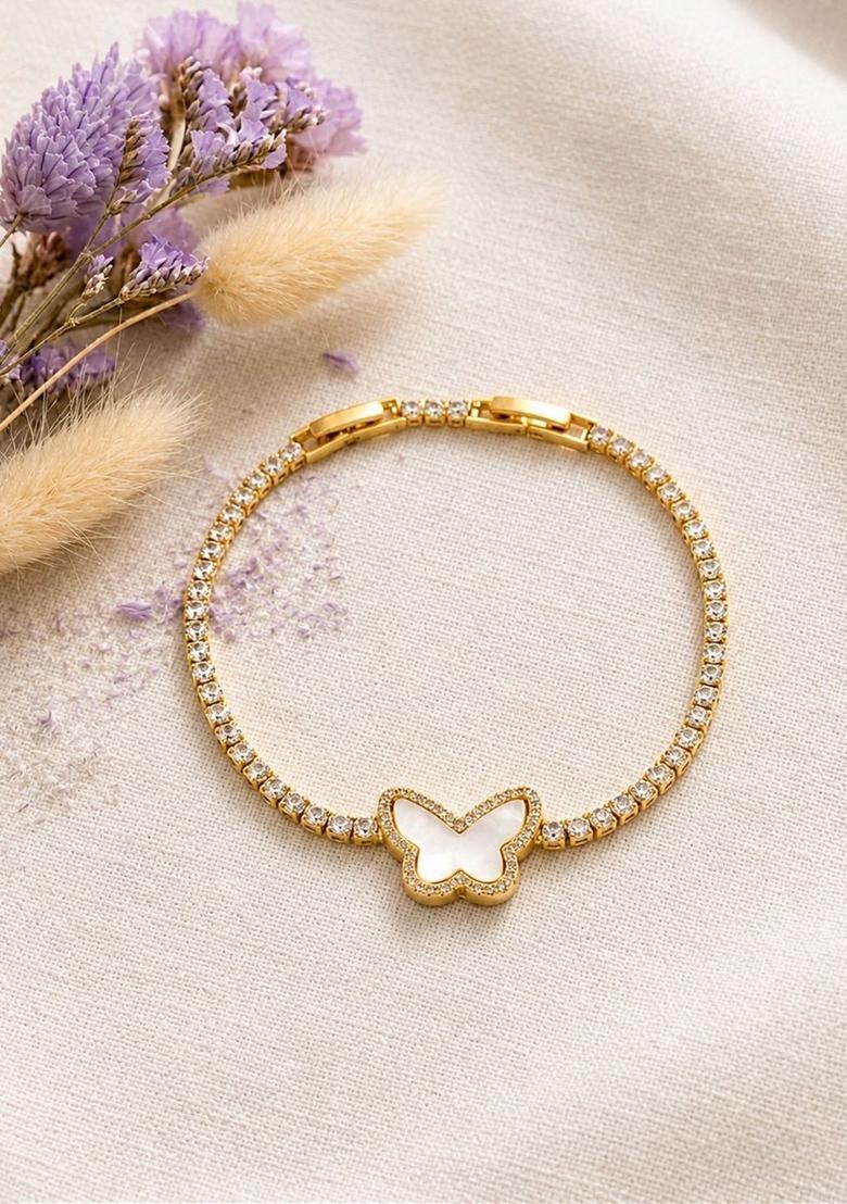 Golden Alloy Bracelet - Indya