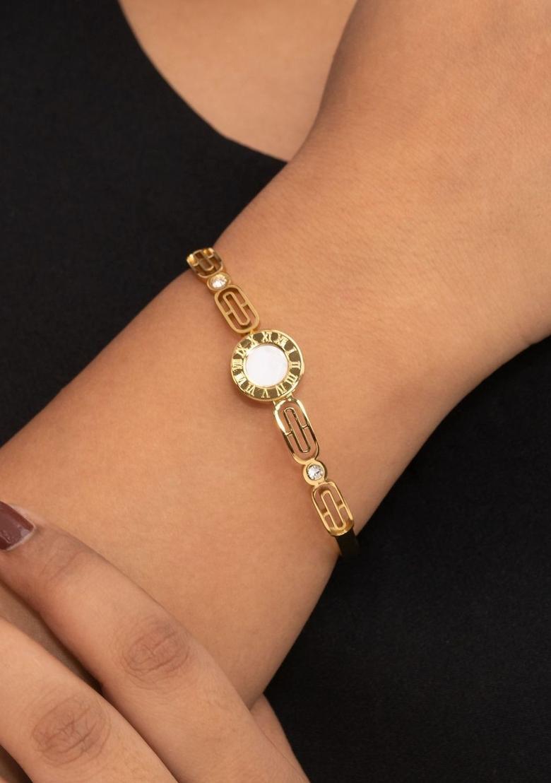 Golden Alloy Bracelet - Indya