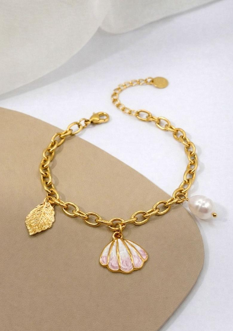 Golden Alloy Bracelet - Indya