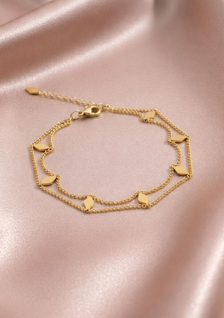 Golden Alloy Bracelet - Indya