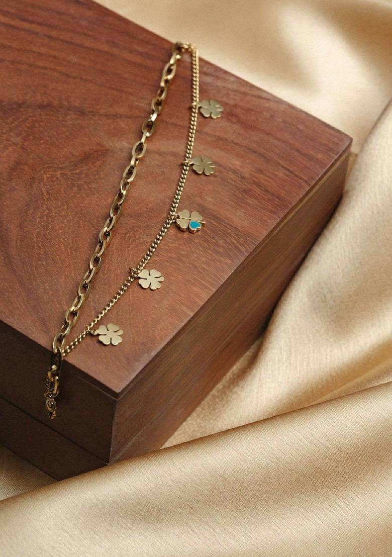 Golden Alloy Bracelet - Indya
