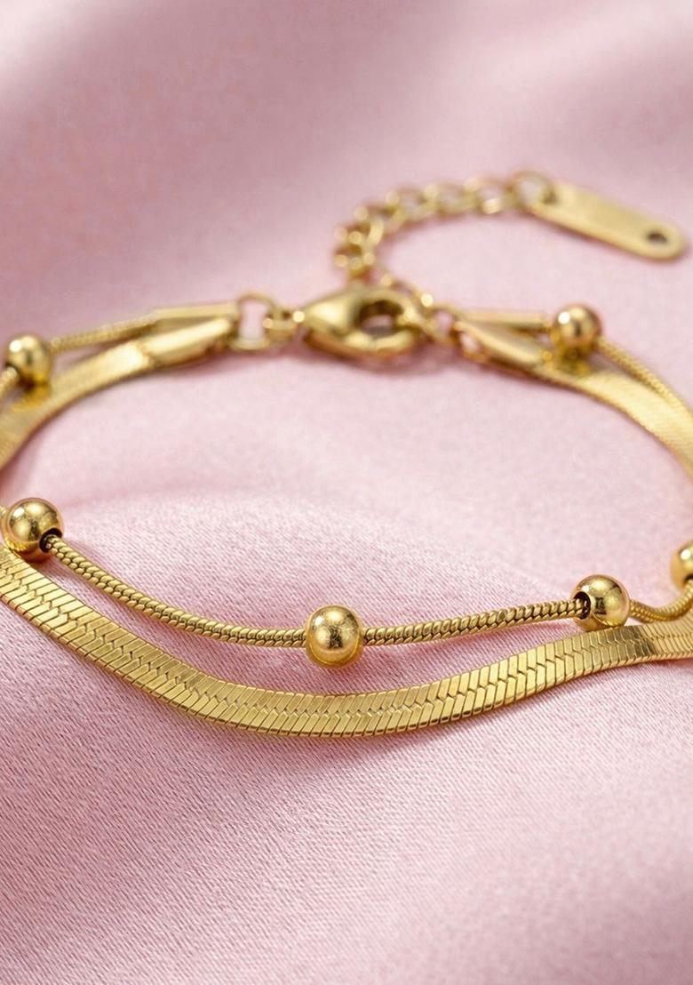 Golden Alloy Bracelet - Indya