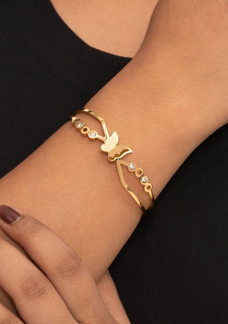 Golden Alloy Bracelet - Indya
