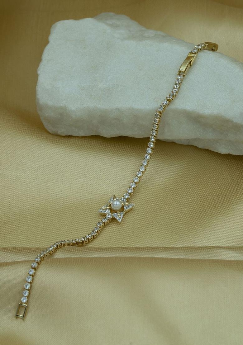 Golden Alloy Bracelet - Indya