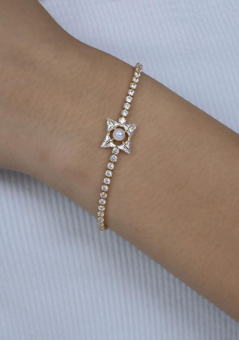 Golden Alloy Bracelet - Indya
