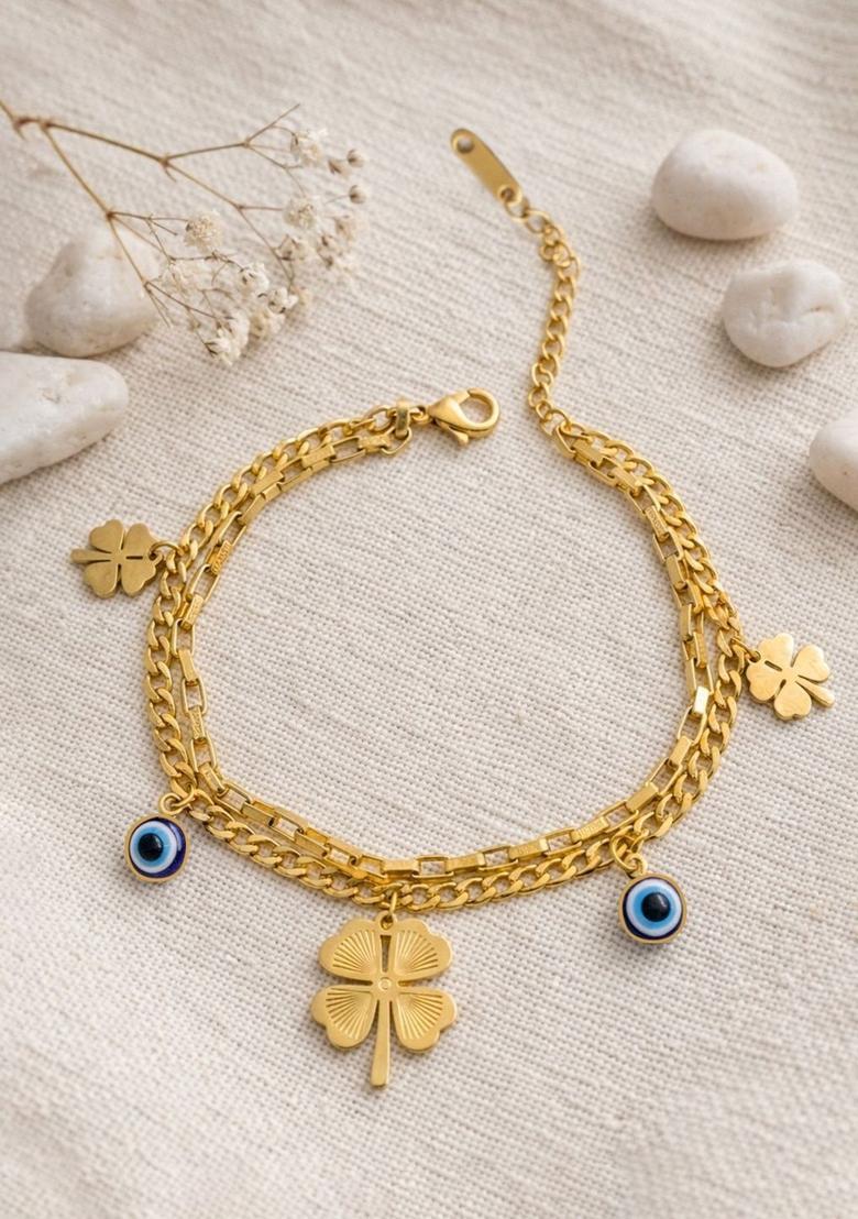 Golden Alloy Bracelet - Indya