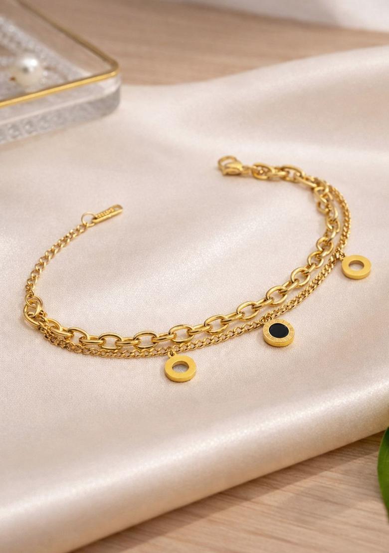 Golden Alloy Bracelet - Indya