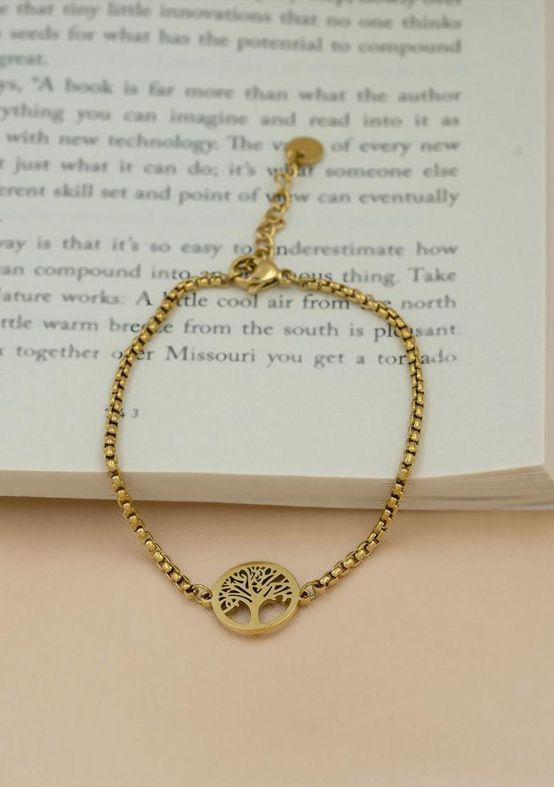 Golden Alloy Bracelet - Indya