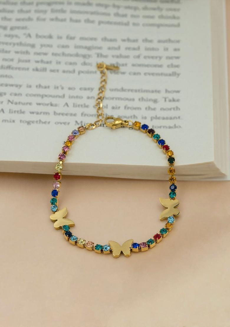 Golden Alloy Bracelet - Indya