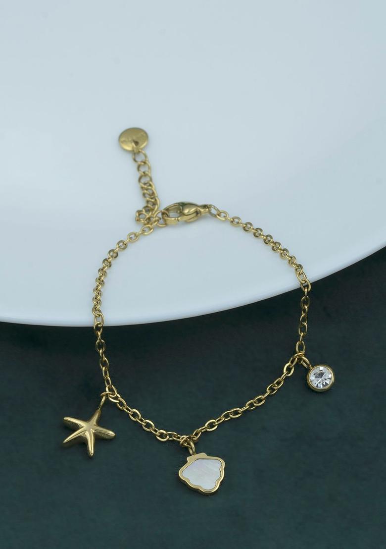 Golden Alloy Bracelet - Indya