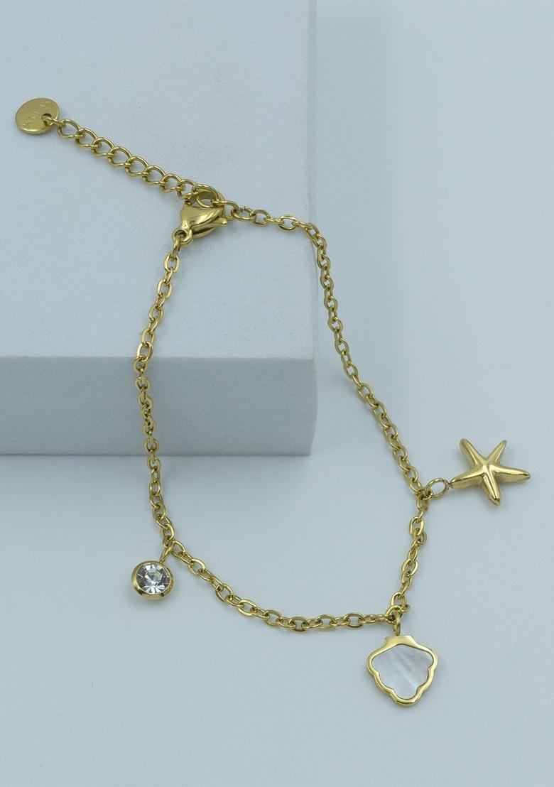 Golden Alloy Bracelet - Indya