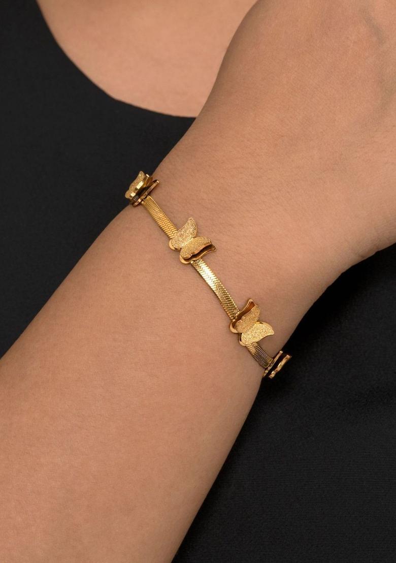 Golden Alloy Bracelet - Indya