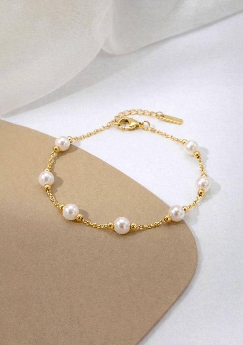 Golden Alloy Bracelet - Indya