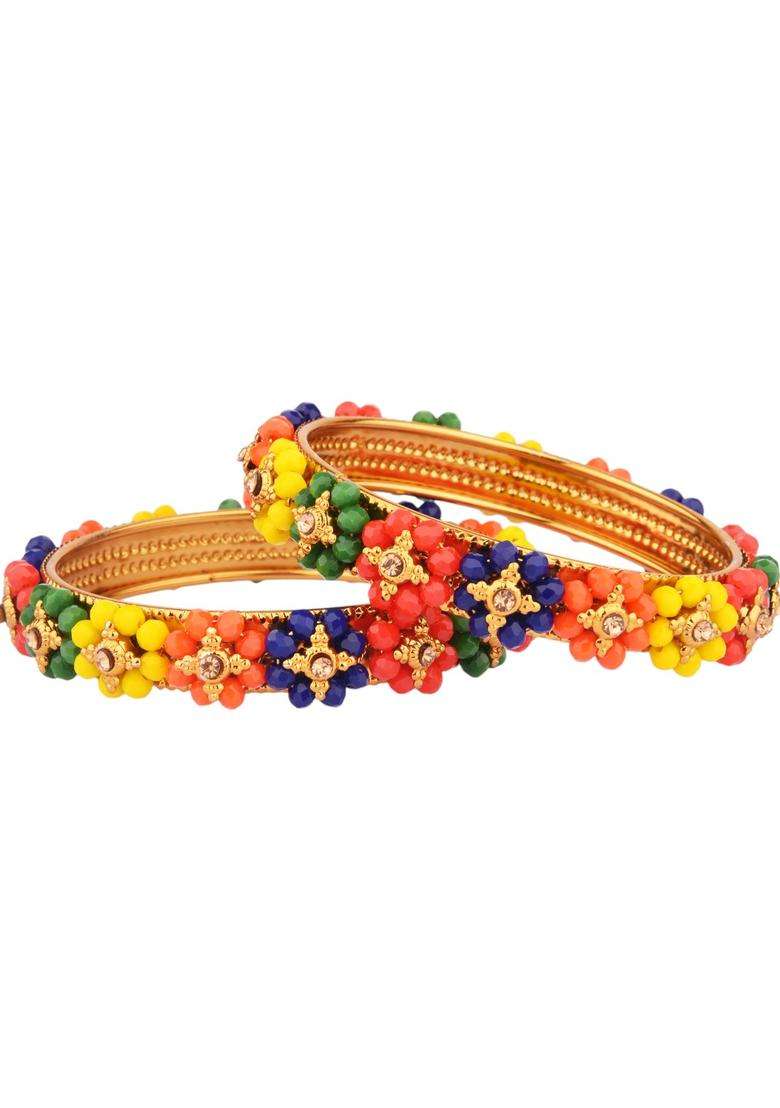 Golden Alloy Bangles - Indya