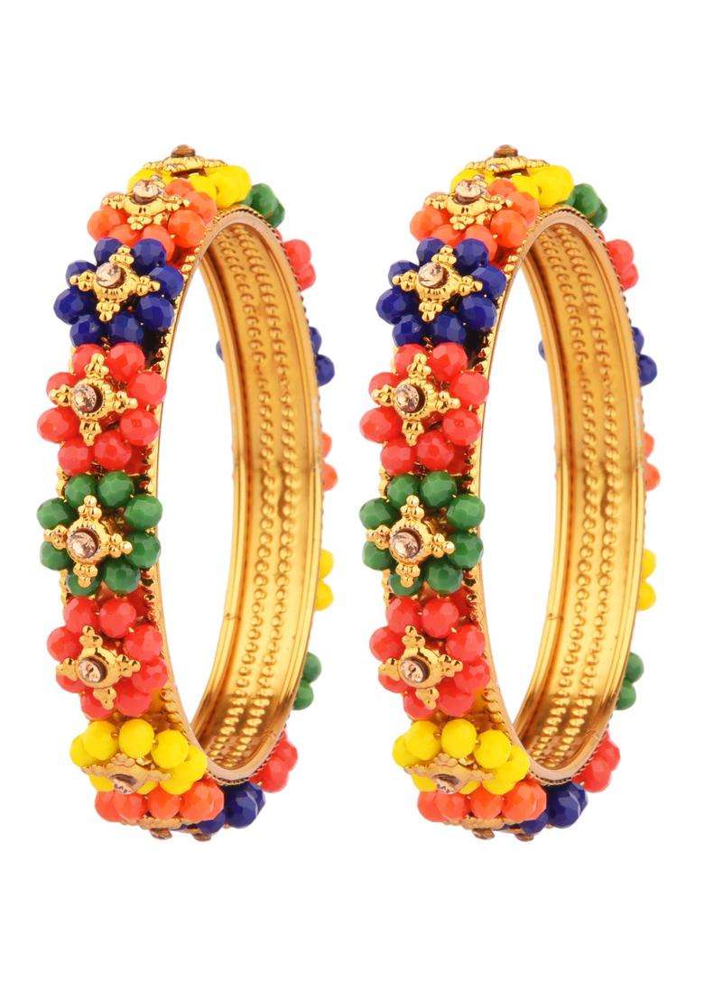 Golden Alloy Bangles - Indya