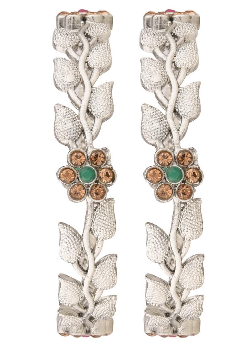 Silver Alloy Bangles - Indya
