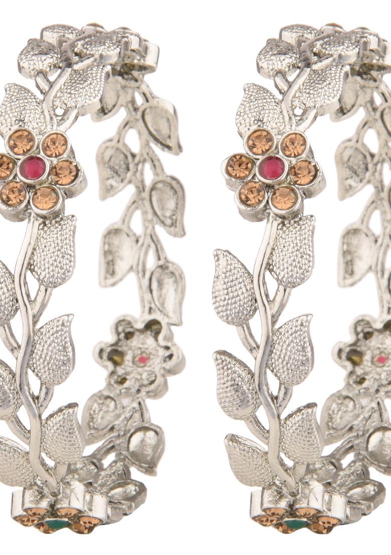 Silver Alloy Bangles - Indya