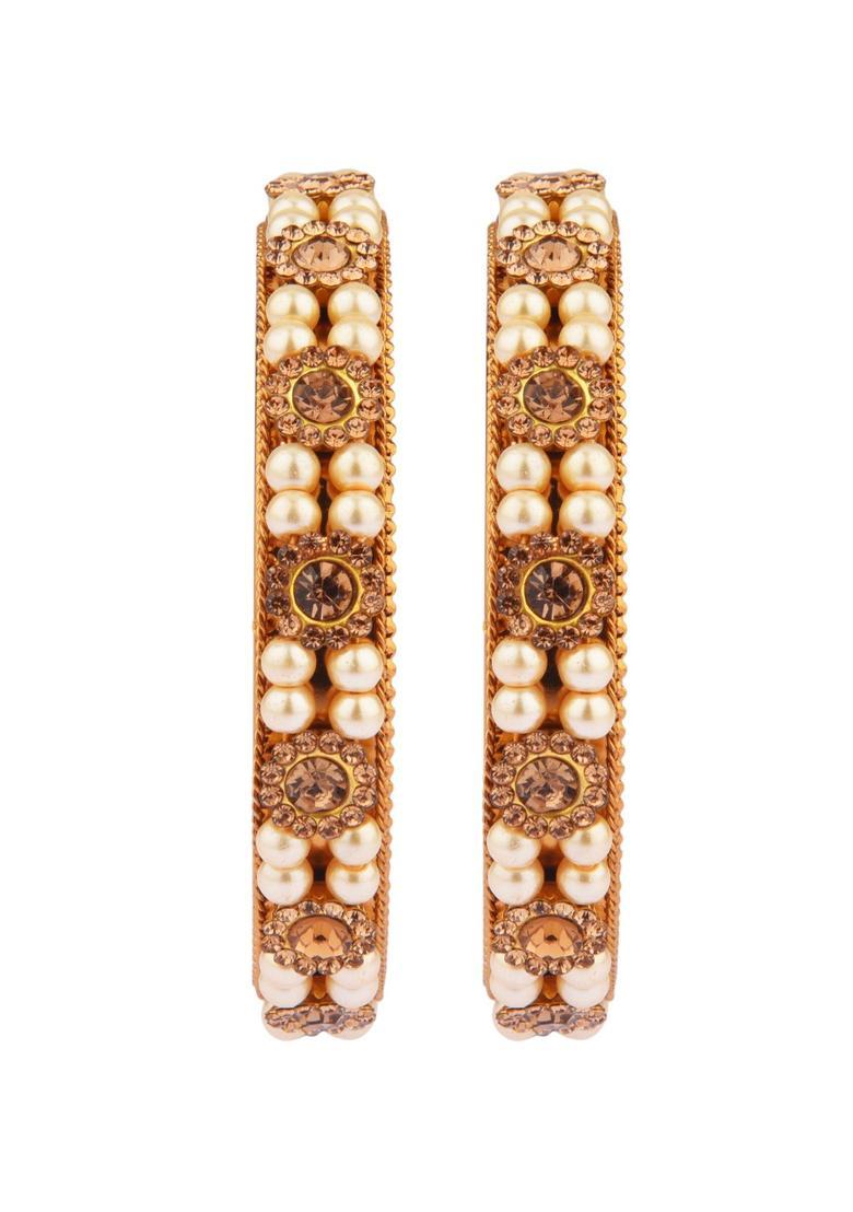 Golden Alloy Bangles - Indya