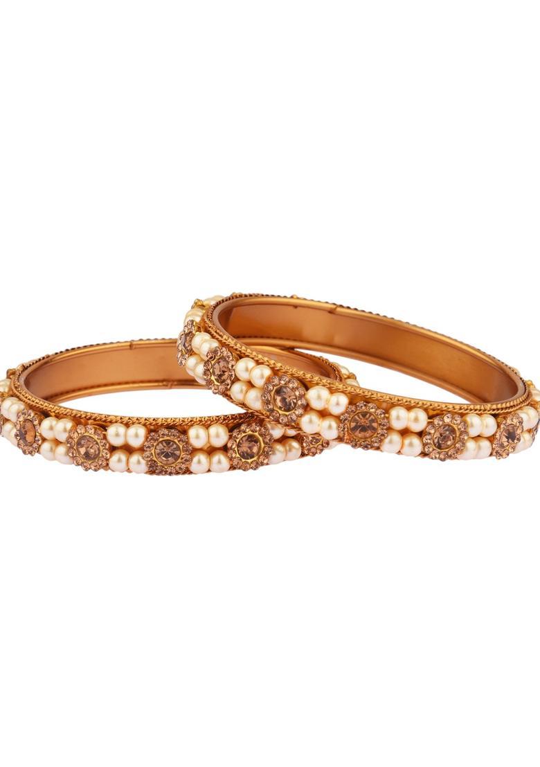 Golden Alloy Bangles - Indya