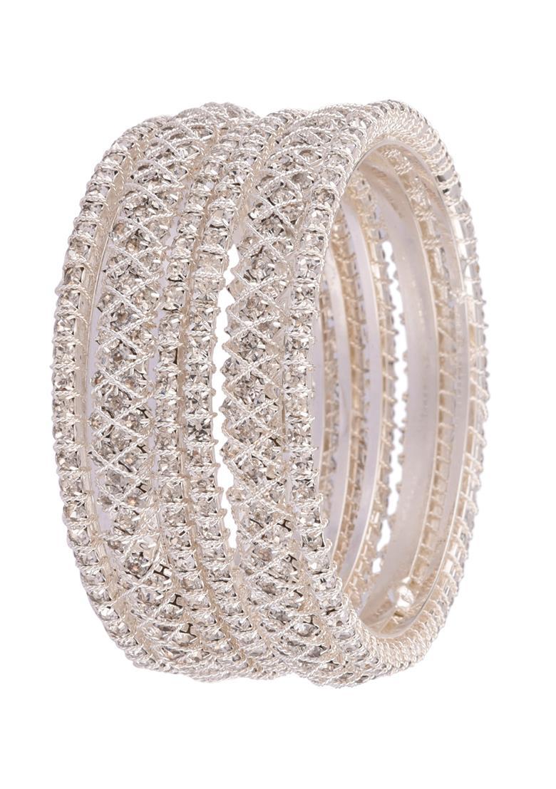 Silver Alloy Bangles - Indya